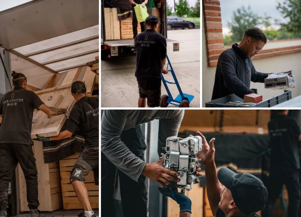 Logistique événementielle et transport de mobilier assurés par PSB Lounge