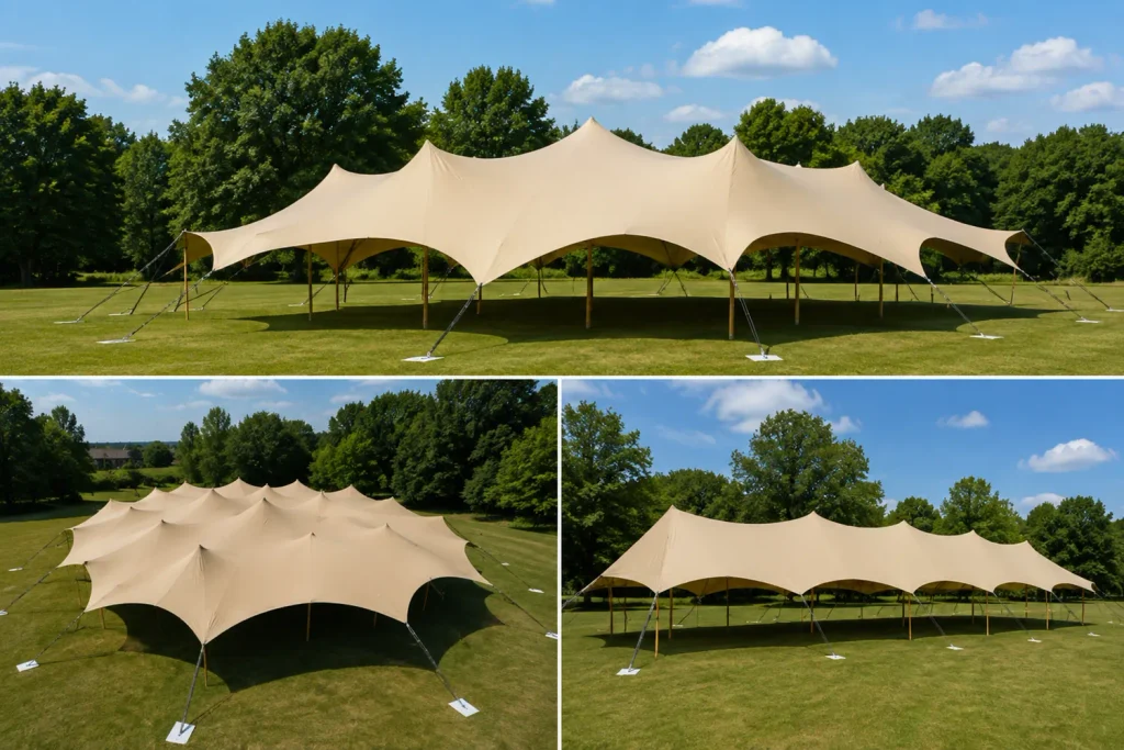 Différentes formes de Tente Nomade dans jardin