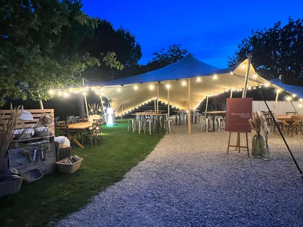 Tente Nomade pour un mariage en soirée
